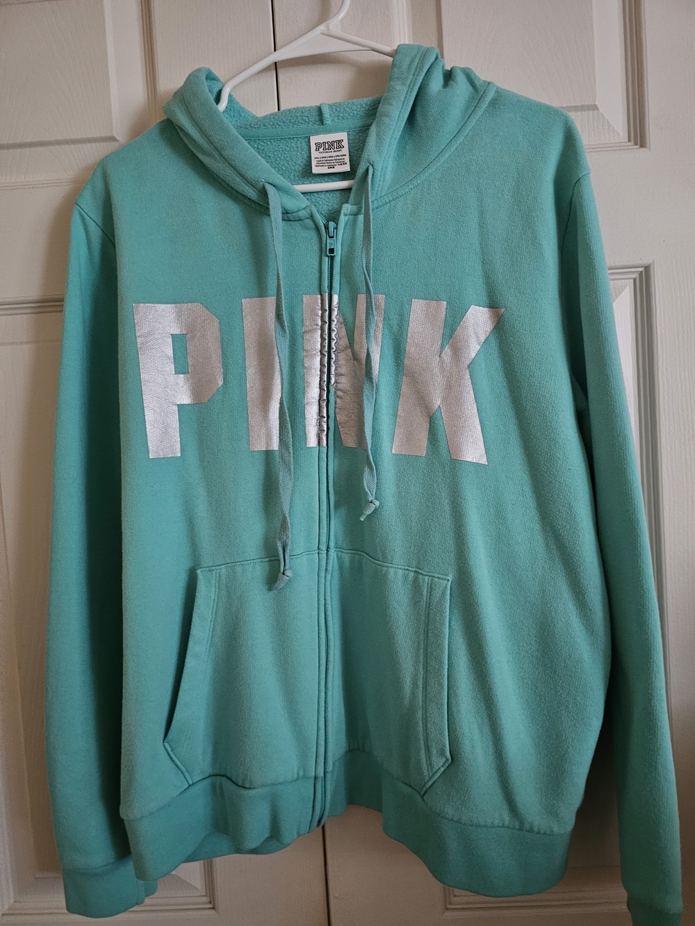 PINK Victoria's Secret XXL Teal Cozy Women's Sweater With Hoodie